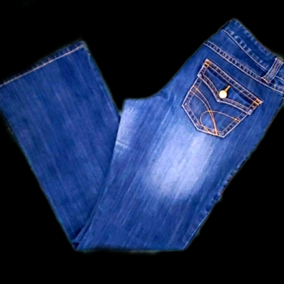 INC Jeans, size 10, gold jewel buttons - Picture 1 of 3